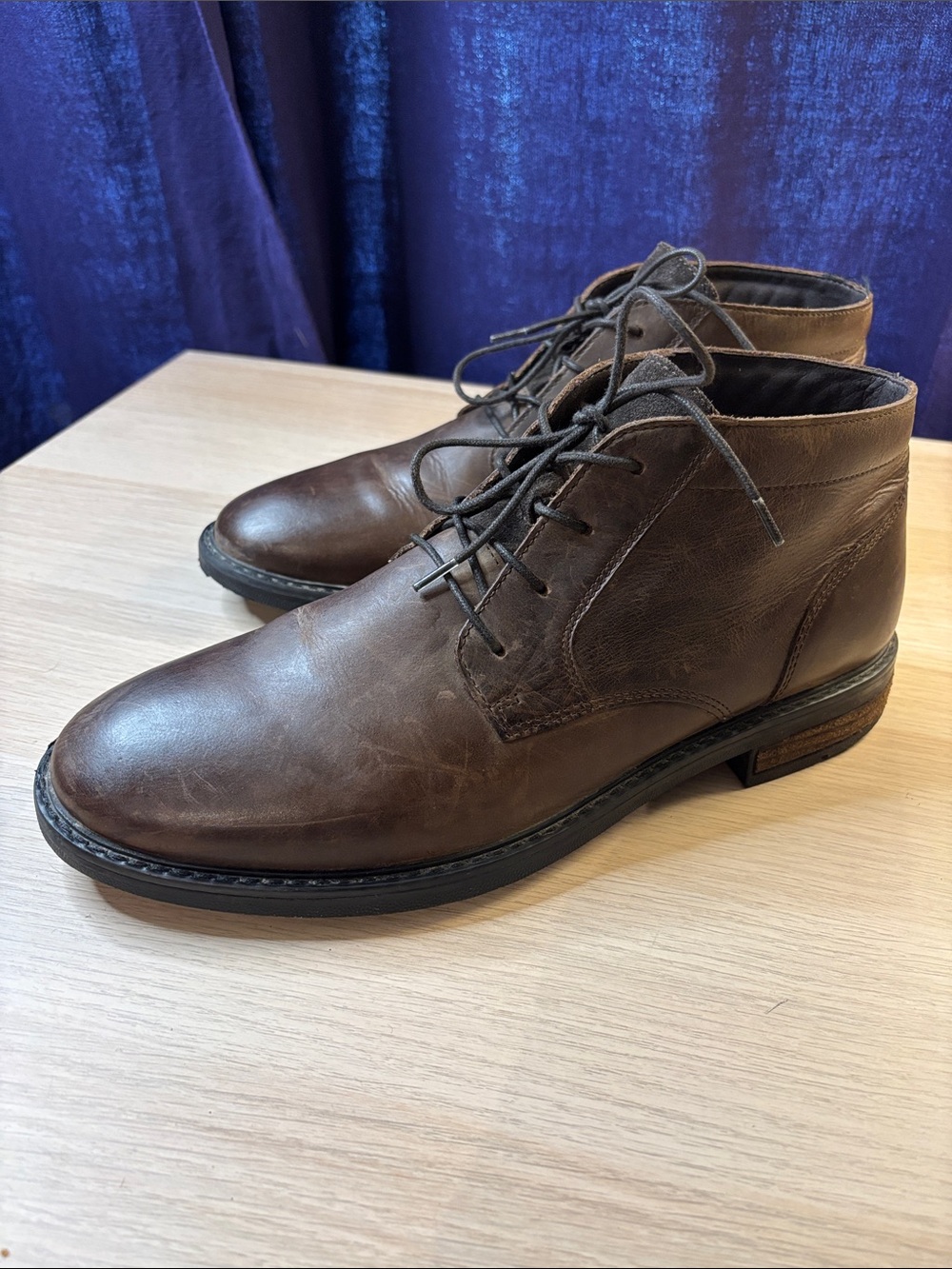 Geox Brown Italian Leather Lace-Up Chukka Boots